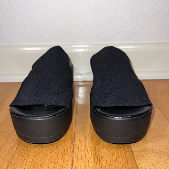 Steve Madden women’s sandals black size 8 platform flatform wide slide strap - Picture 5 of 7
